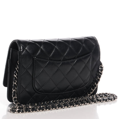 Chanel Lambskin Quilted Wallet On Chain WOC Black 3 of 9