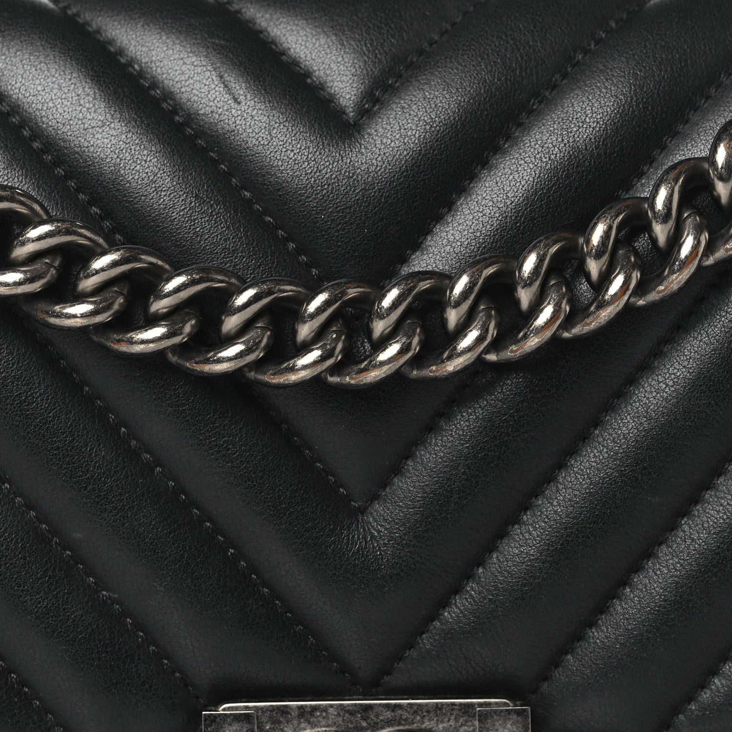 Chanel Lambskin Chevron Quilted Medium Boy Flap Black 8 of 10