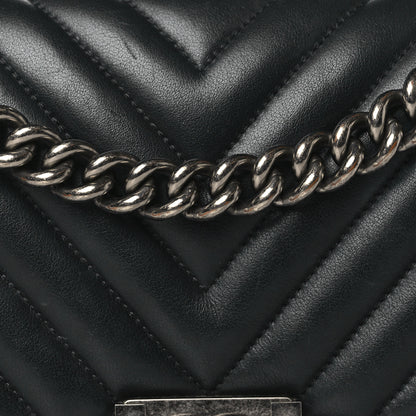 Chanel Lambskin Chevron Quilted Medium Boy Flap Black 8 of 10