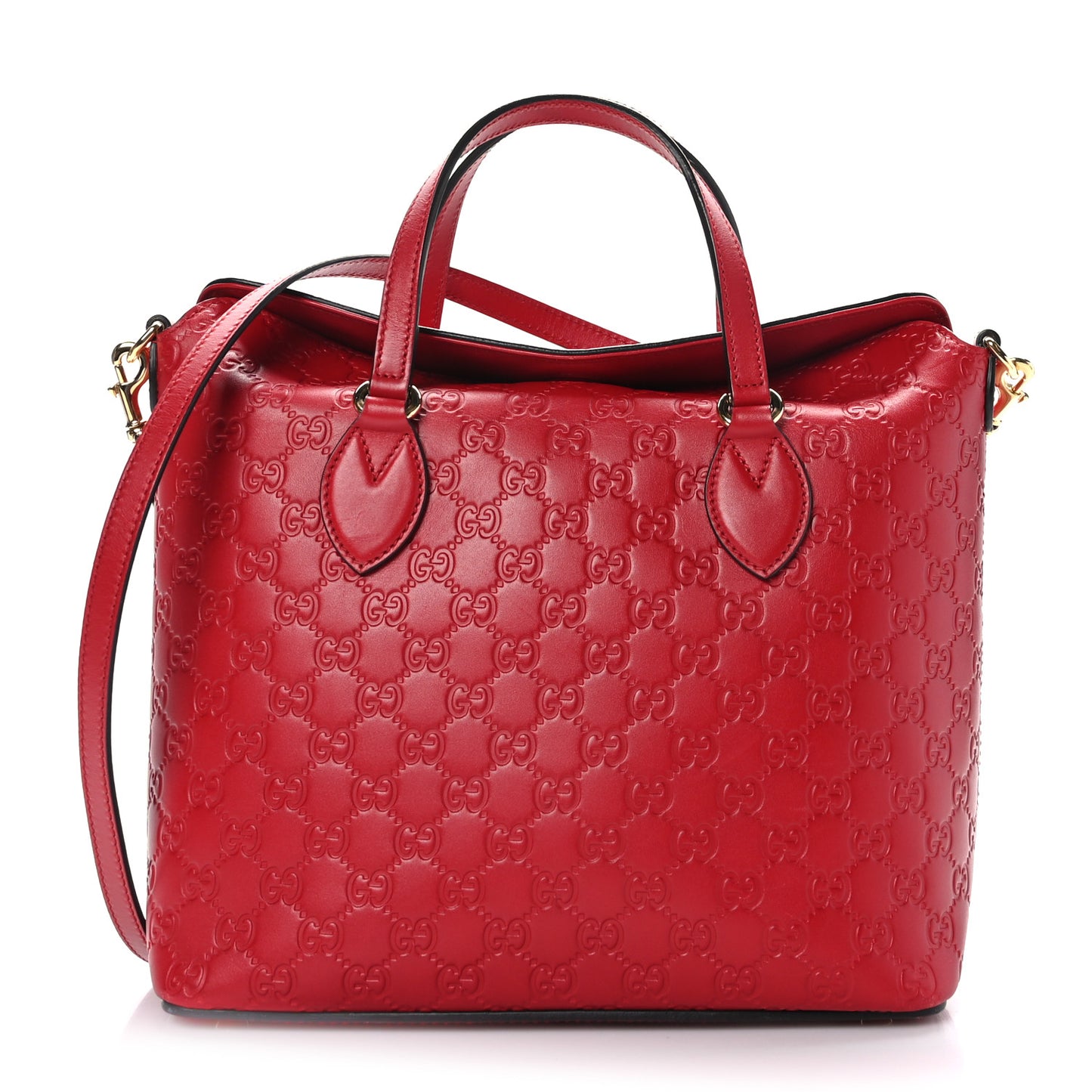 Guccissima Linea A Foldover Tote Red