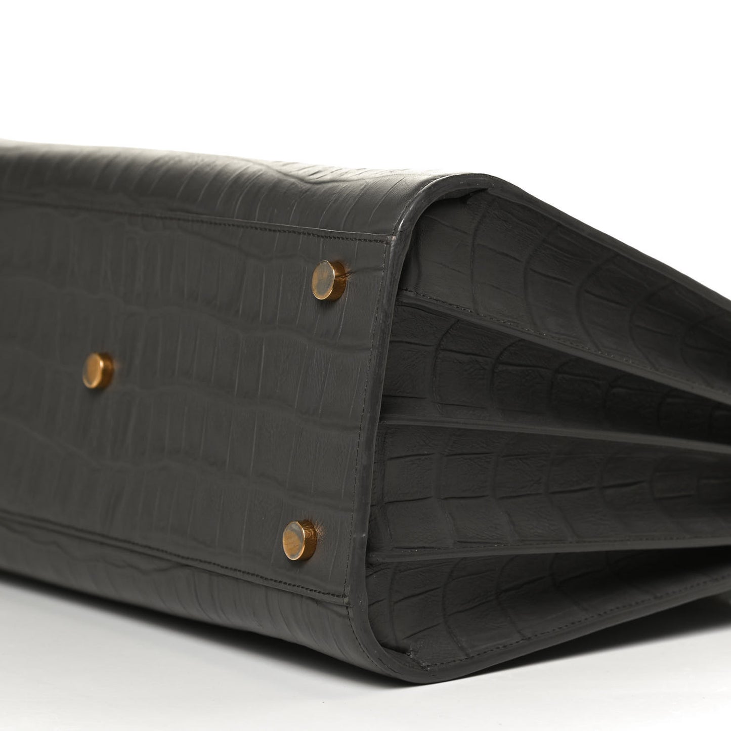 Calfskin Crocodile Embossed Small Sac De Jour Fog
