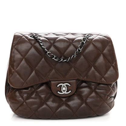 Chanel Lambskin Quilted Large Chanel 3 Flap Dark Brown 1 of 12