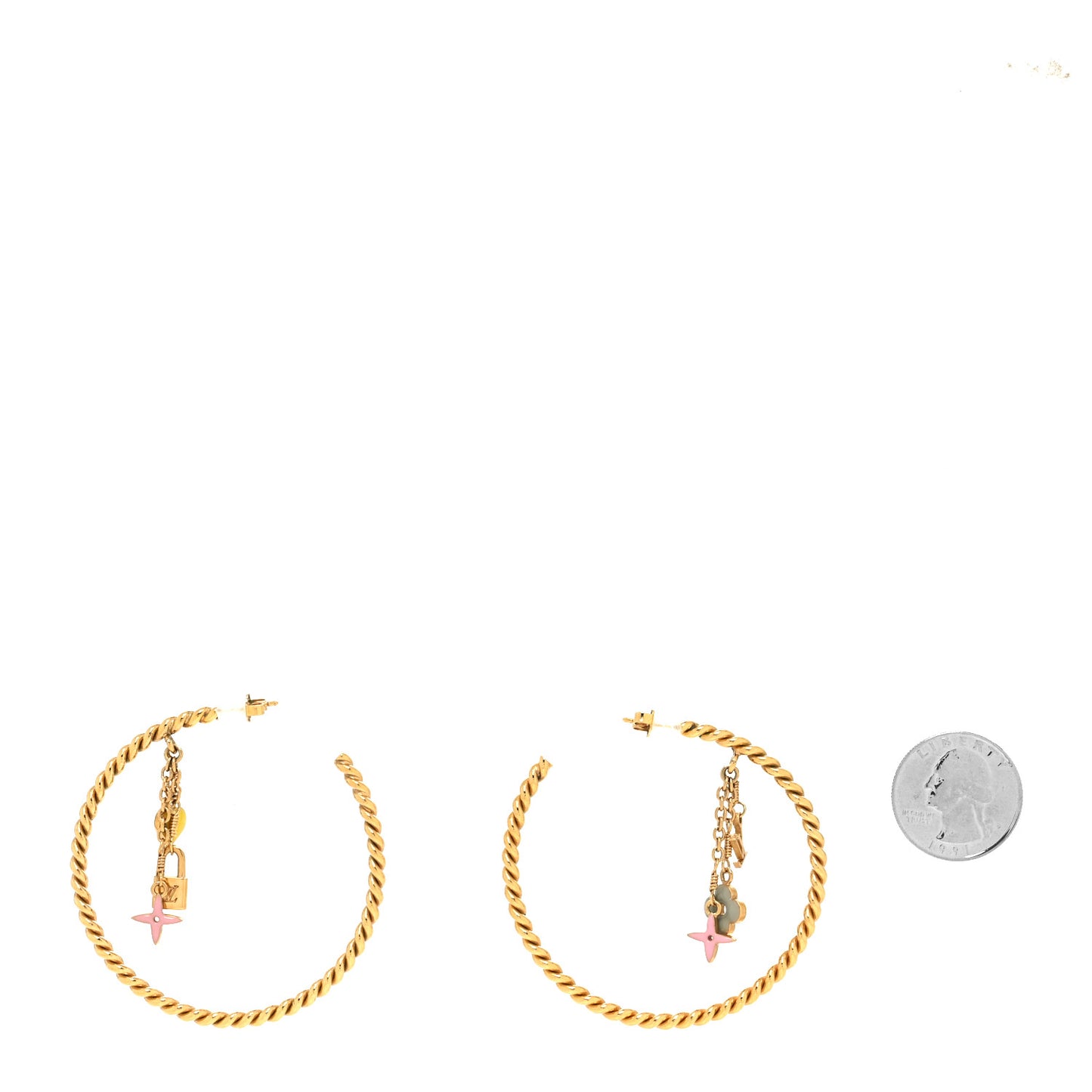 Sweet Monogram Creole Hoop Earrings Gold