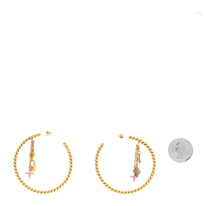 Louis Vuitton Sweet Monogram Creole Hoop Earrings Gold 2 of 3