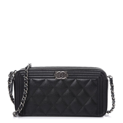 Chanel Caviar Quilted Small Boy Clutch With Chain Black 1 of 11