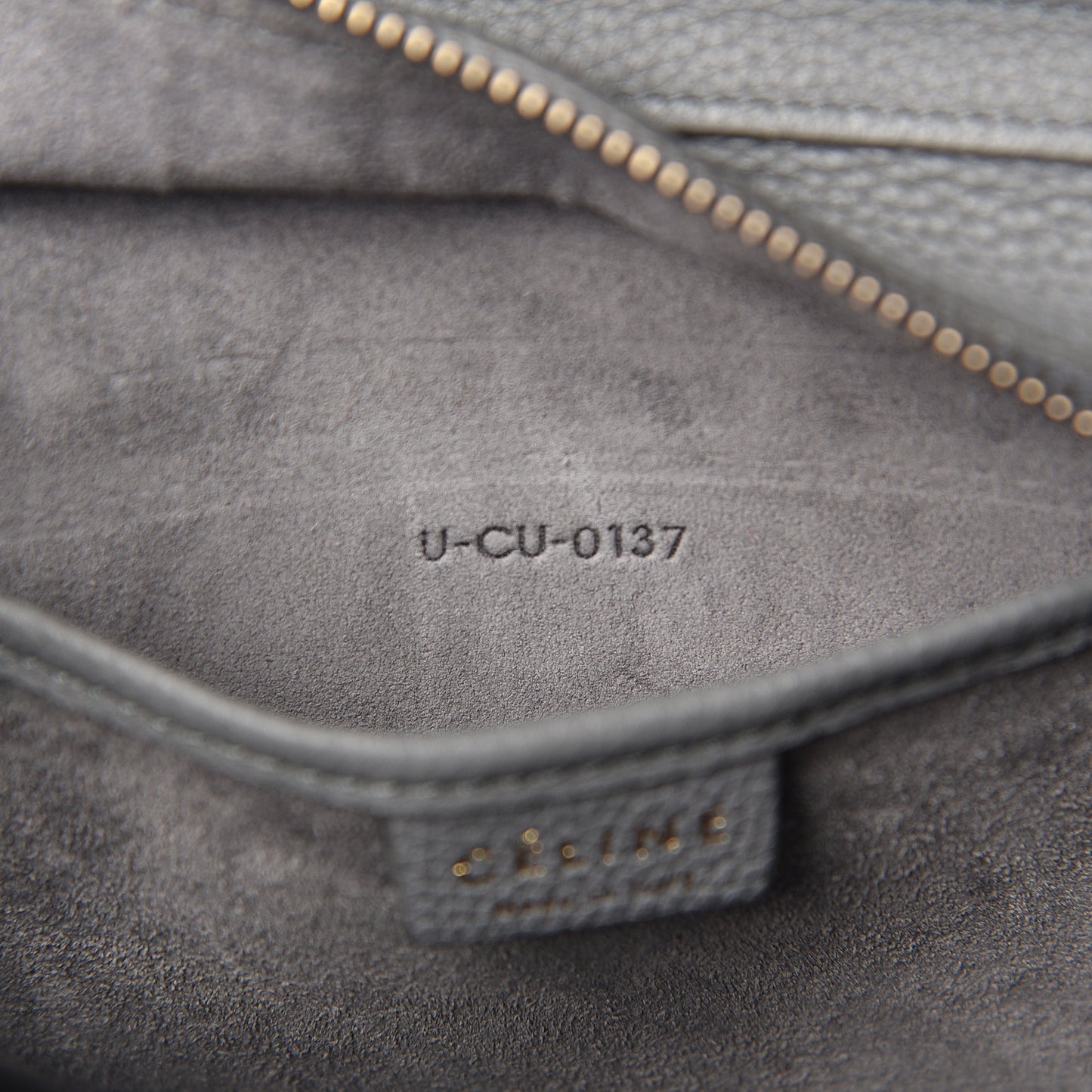 Drummed Calfskin Nano Luggage Kohl