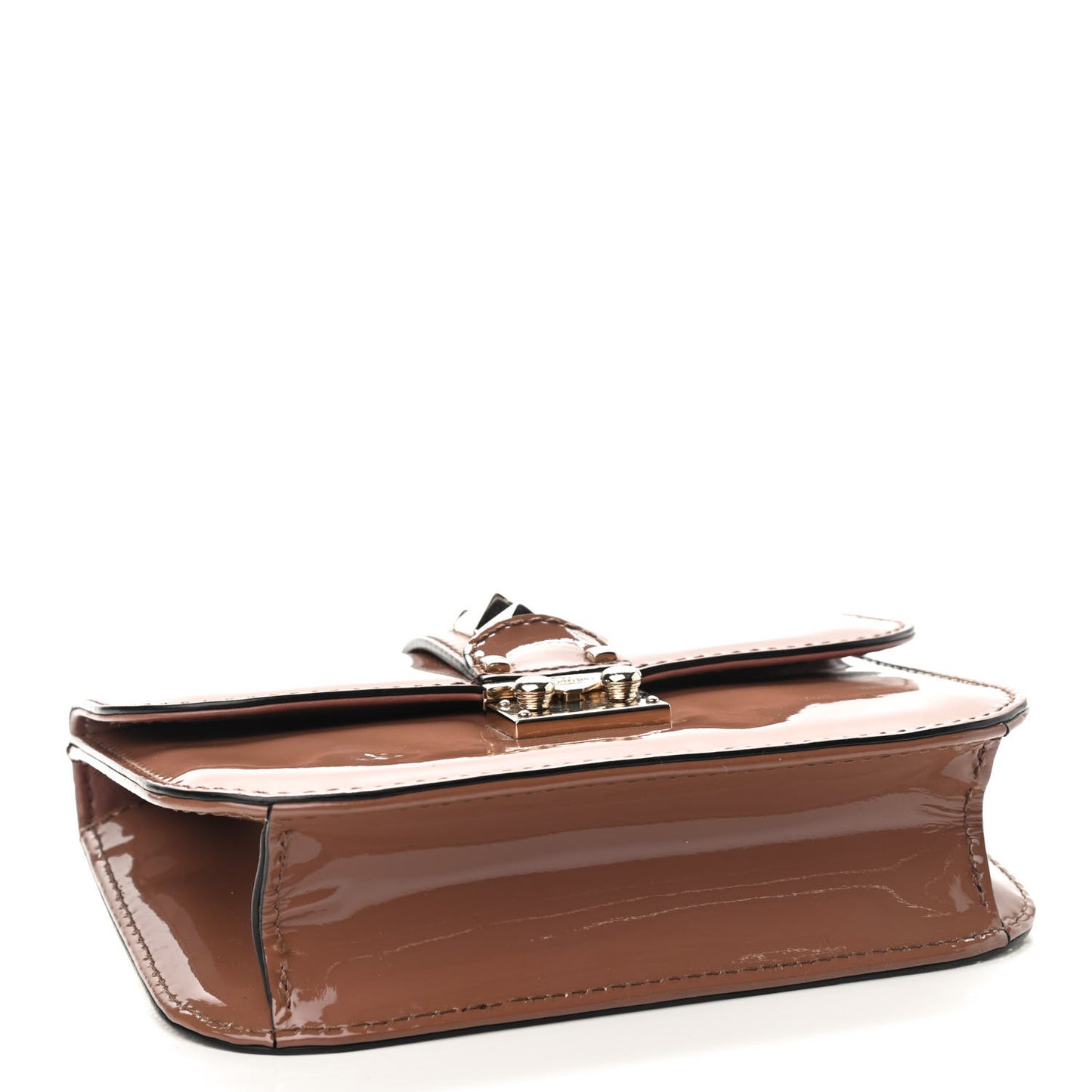 Patent Small Glam Lock Rockstud Flap Dahlia Rose