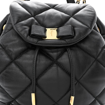 Salvatore Ferragamo Calfskin Quilted Giuliette Backpack Black 8 of 10