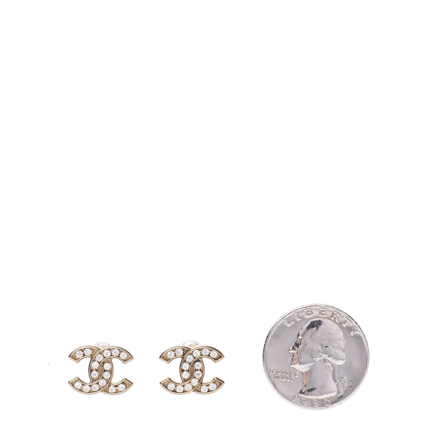 Crystal CC Earrings Gold
