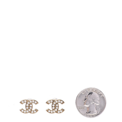 Chanel Crystal CC Earrings Gold 2 of 5