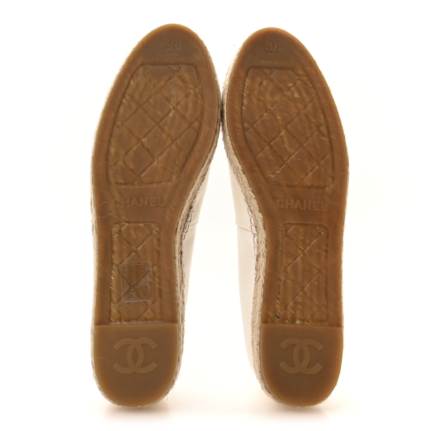 Chanel Lambskin CC Espadrilles 38 White Black 6 of 9
