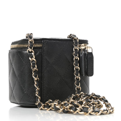 Chanel Caviar Quilted Mini Vanity Case With Chain Black 3 of 11