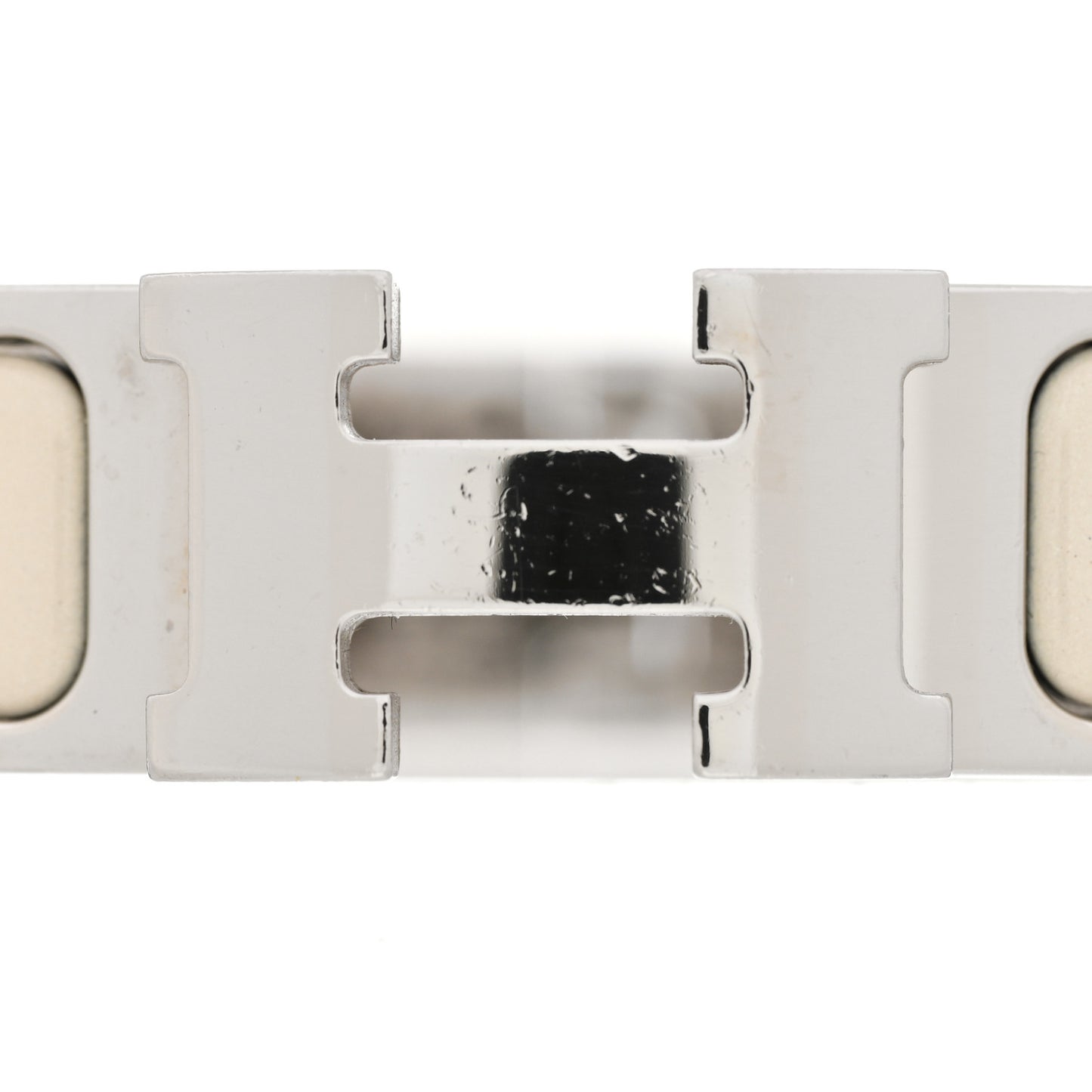 Enamel Narrow Clic Clac H Bracelet PM White