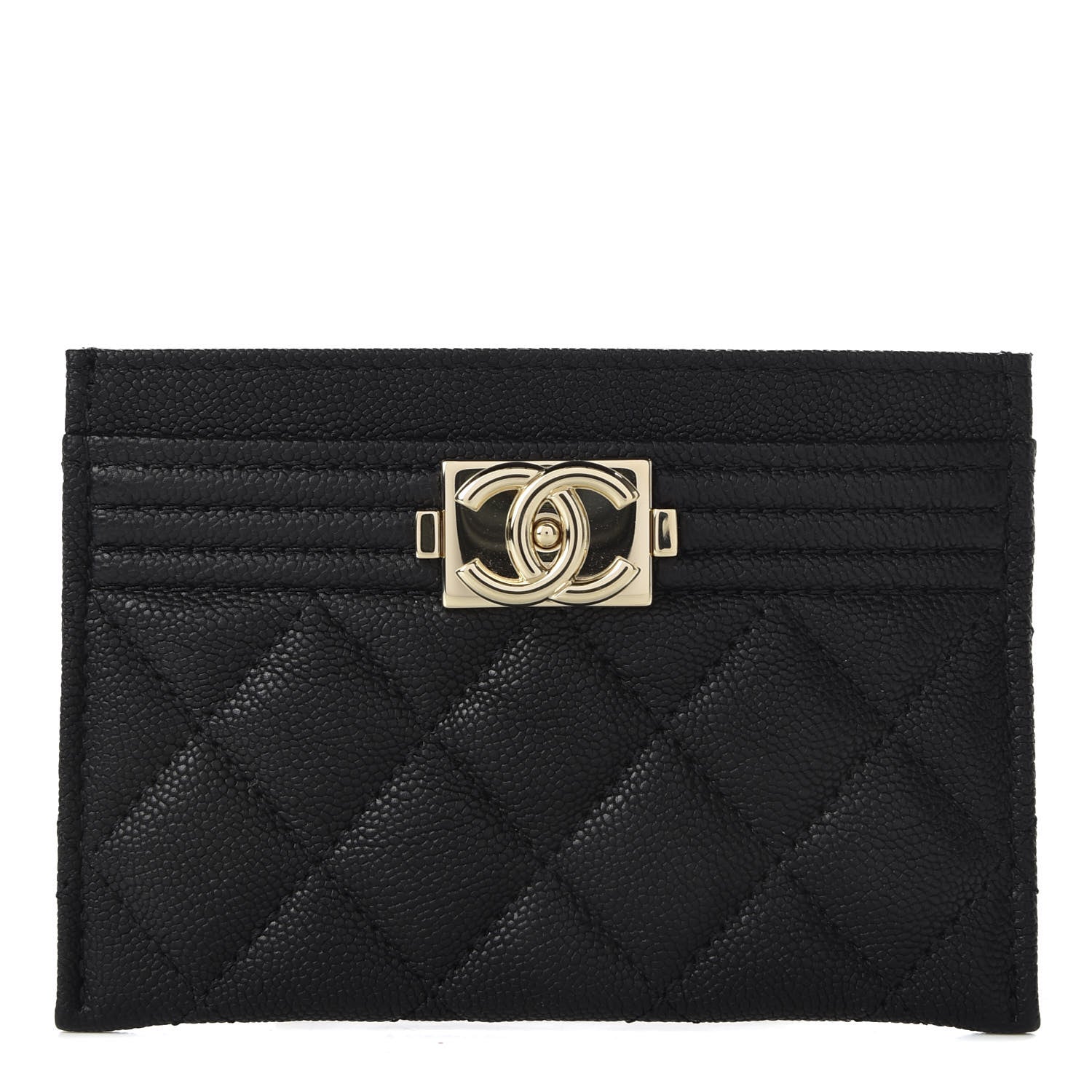 Chanel Caviar Quilted Boy Card Holder Black 1 of 8