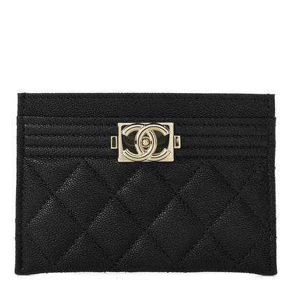 Chanel Caviar Quilted Boy Card Holder Black 1 of 8