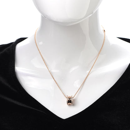Bulgari 18K Rose Gold Diamond B.Zero1 Pendant Necklace 2 of 6