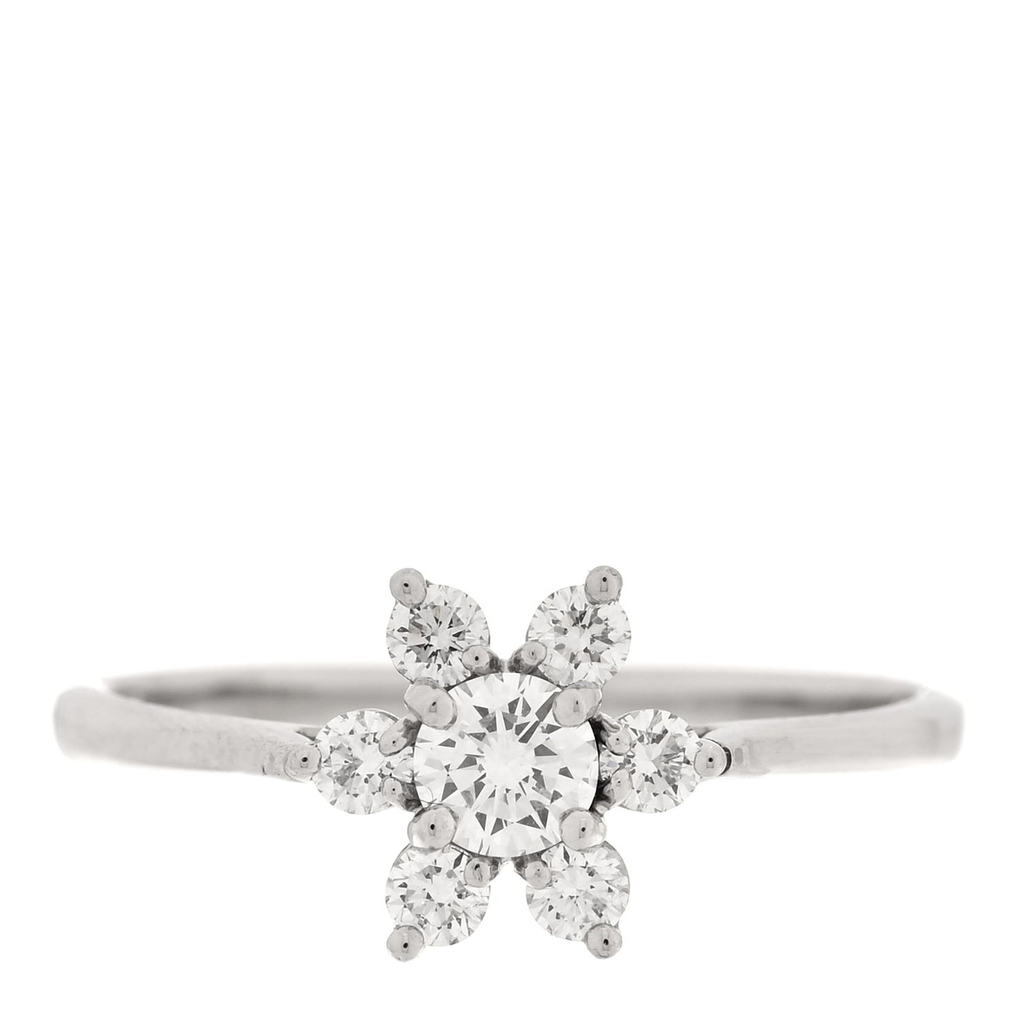 Platinum Diamond Flower Ring 54 6.75