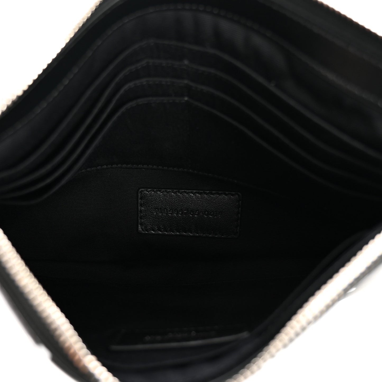 Calfskin Musical Notes Zip Pouch Black
