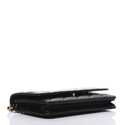 Chanel Lambskin Quilted Wallet On Chain WOC Black 3 of 15