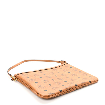 MCM Visetos Liz Shopper Tote Pouch Cognac 4 of 9