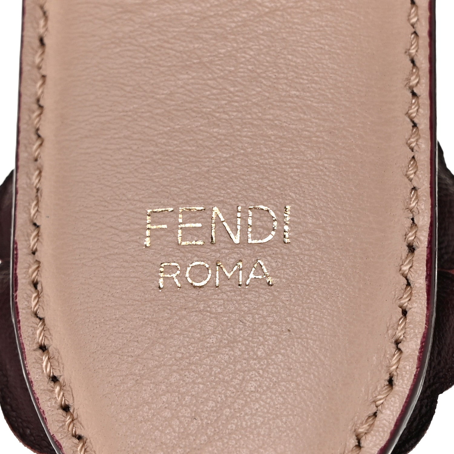 Fendi Vitello Dolce Flowerland Bi-Color Studded Strap You Bordeaux Plaster Multicolor 5 of 5