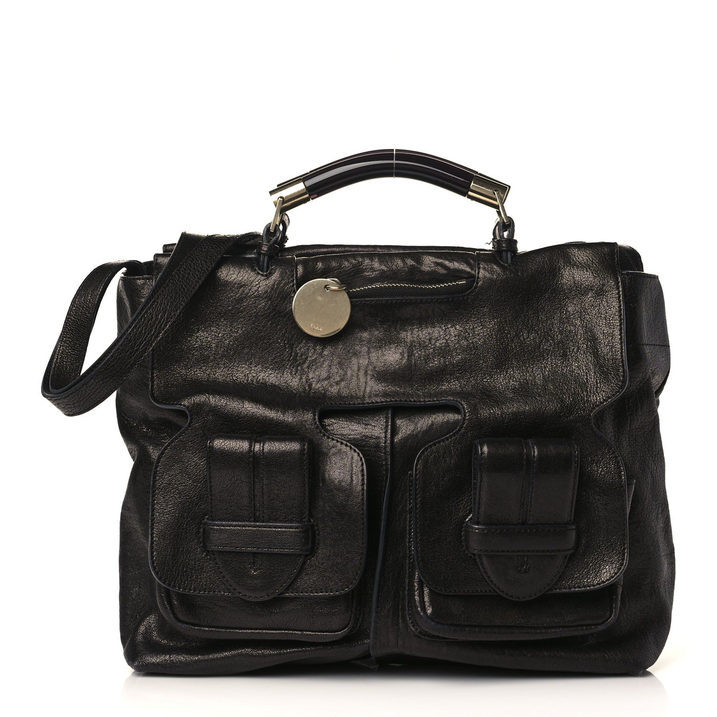 Leather Saskia Satchel Black
