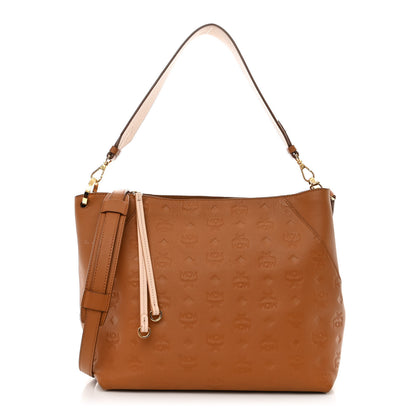 MCM Calfskin Ottomar Monogram Medium Klara Hobo Cognac 1 of 11