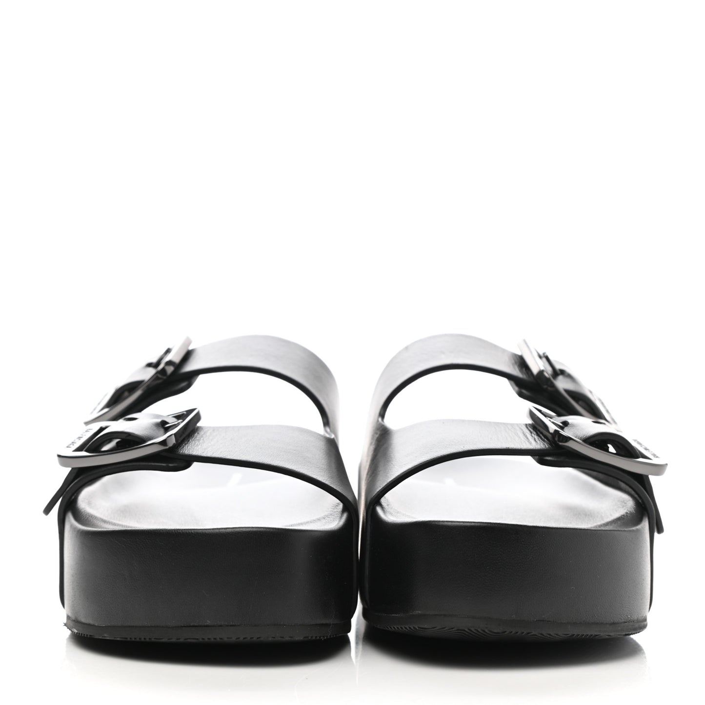 Smooth Nappa Mallorca Platform 50mm Slide Sandals 40 Black