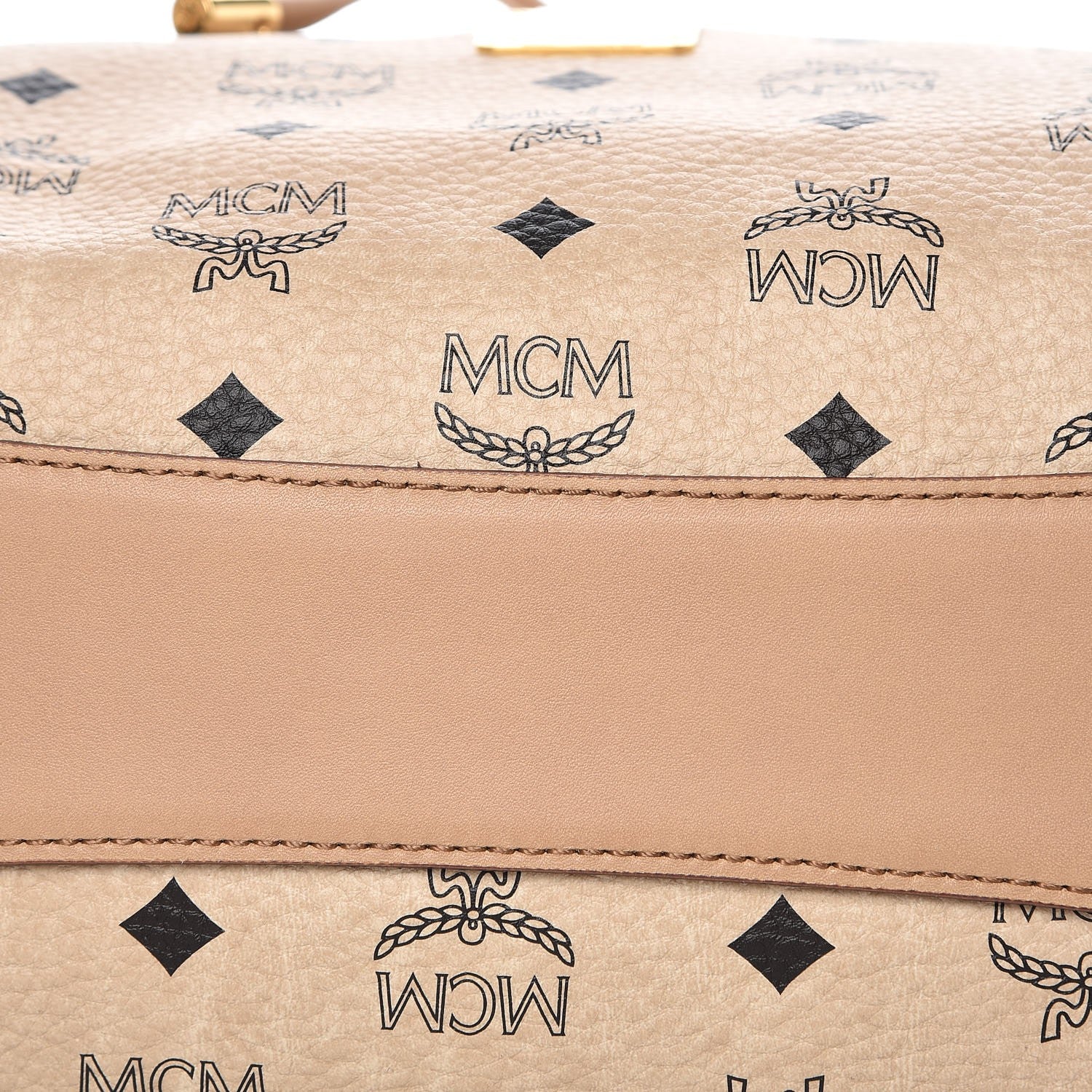 MCM Visetos Medium Drawstring Shopper Beige 18 of 20