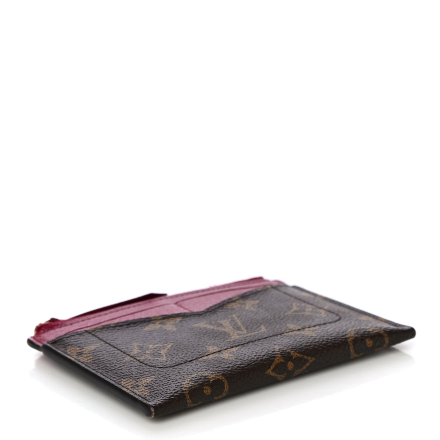 Monogram Zipped Card Holder Fuchsia