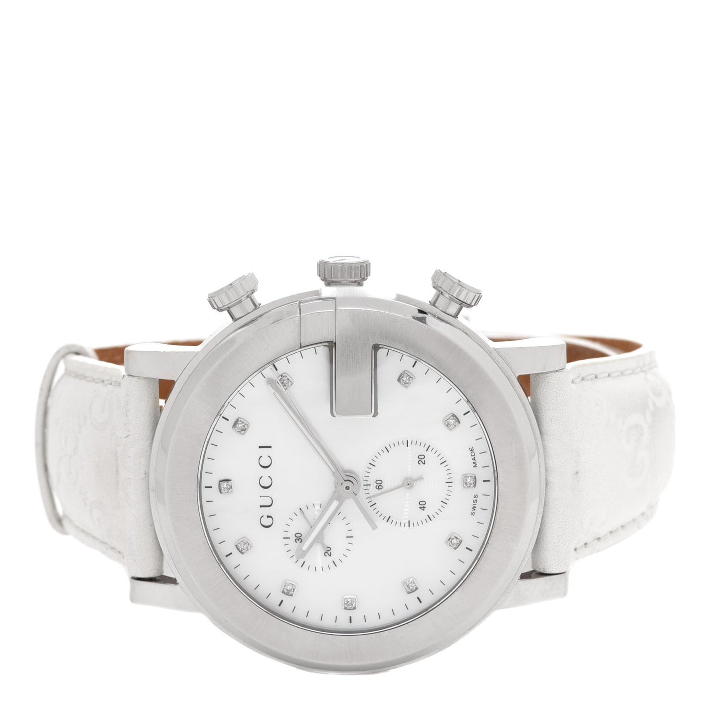 Stainless Steel Calfskin Diamond Mother of Pearl 44mm 101M G-Chrono Quartz Watch