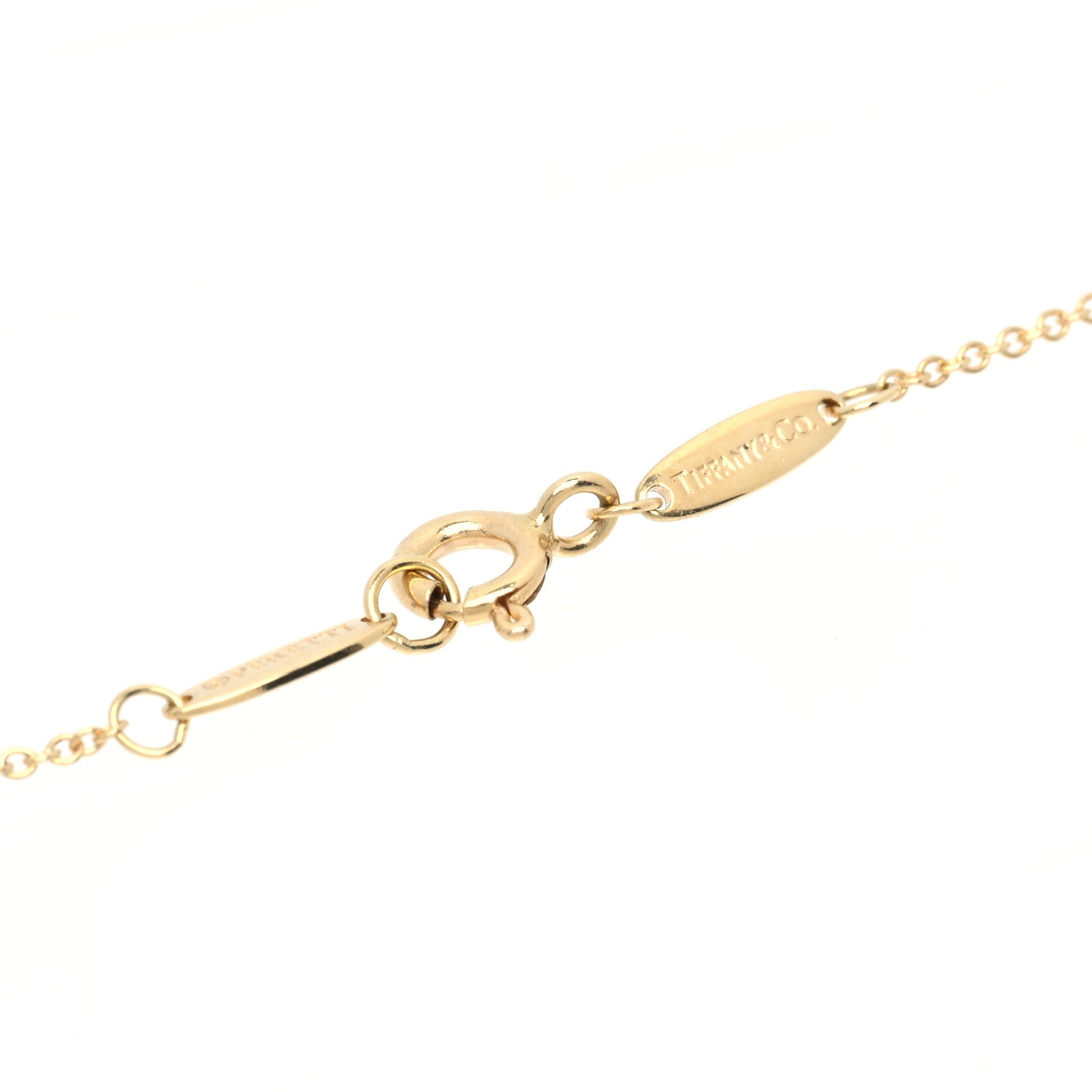 Tiffany 18K Yellow Gold Diamond .05ct Elsa Peretti Diamonds by the Yard Pendant Necklace 4 of 5