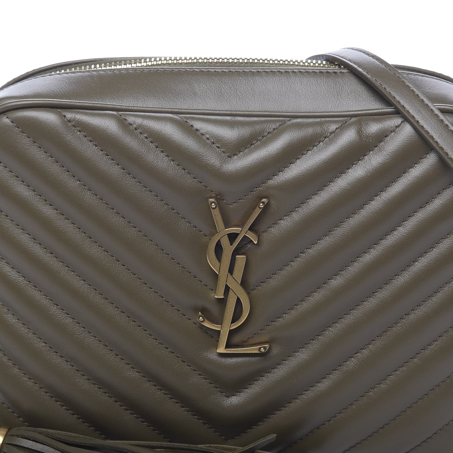Calfskin Matelasse Monogram Lou Camera Bag Military Olive