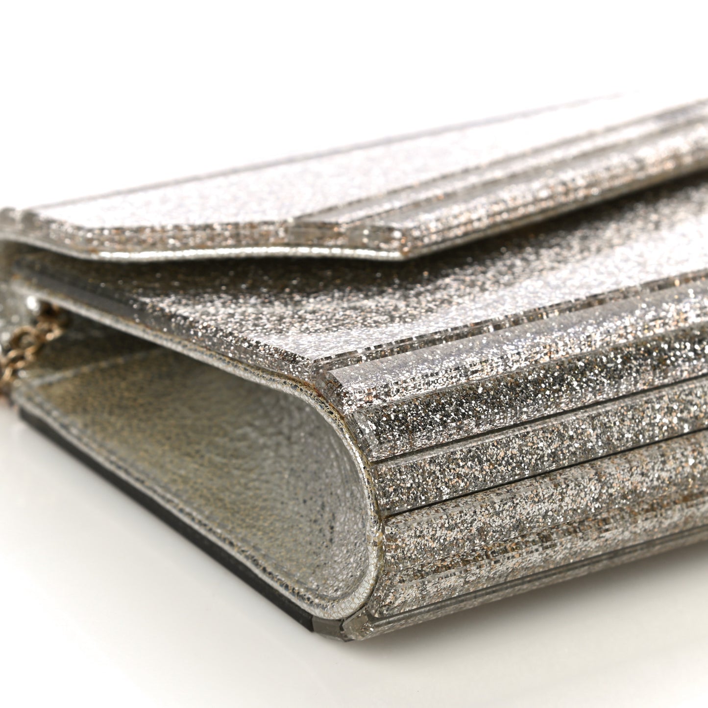 Acrylic Glitter Candy Clutch Champagne
