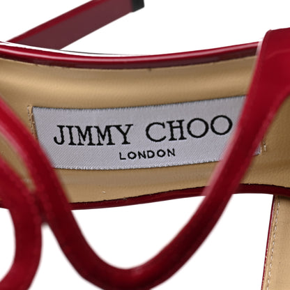 Jimmy Choo Patent Calfskin Lance Sandals 36.5 Raspberry 9 of 9