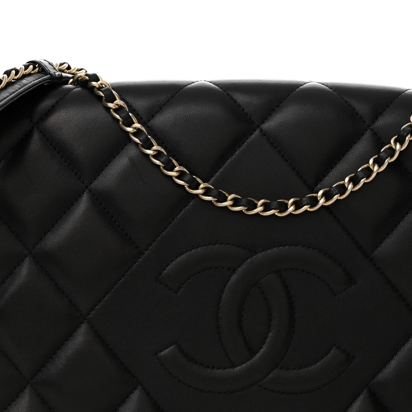 Lambskin Quilted Medium Diamond CC Flap Black
