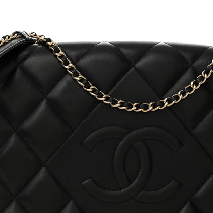 Chanel Lambskin Quilted Medium Diamond CC Flap Black 8 of 12
