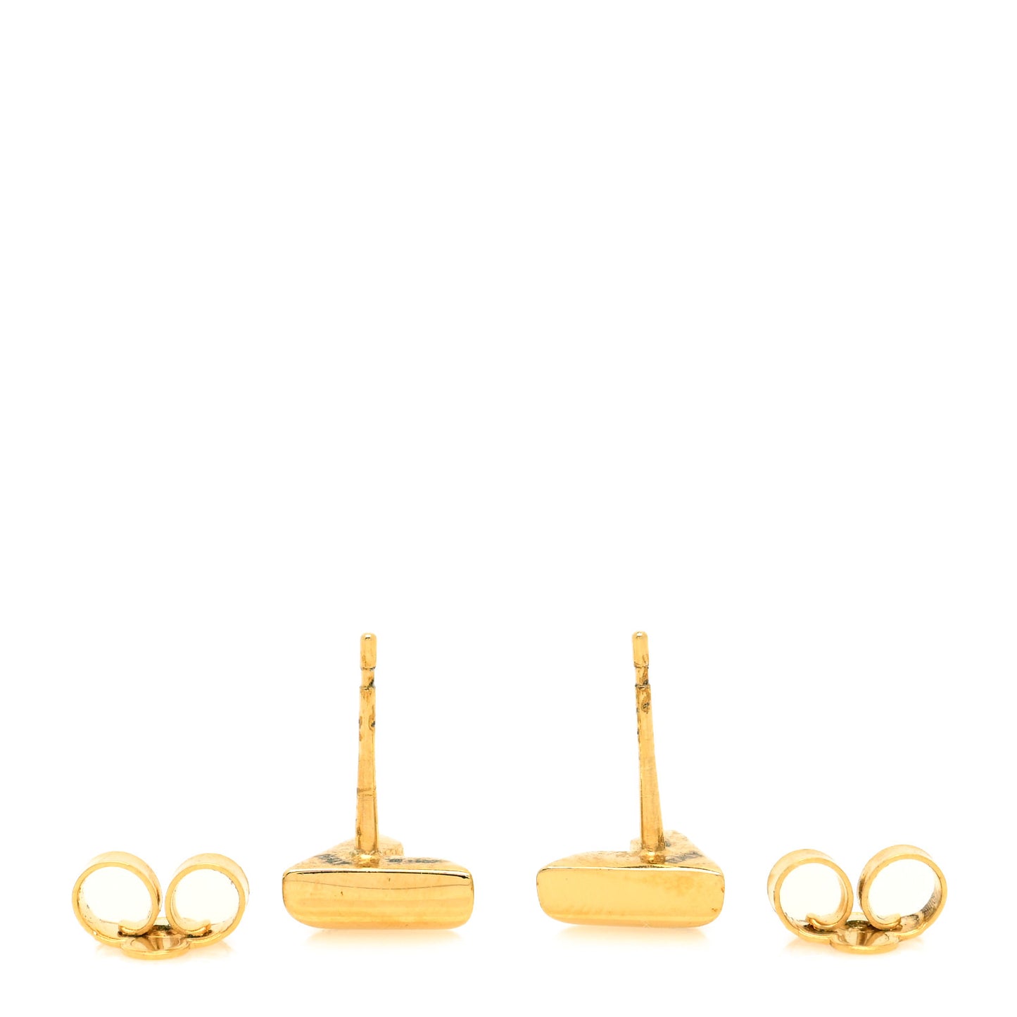 Brass Essential V Stud Earrings Gold