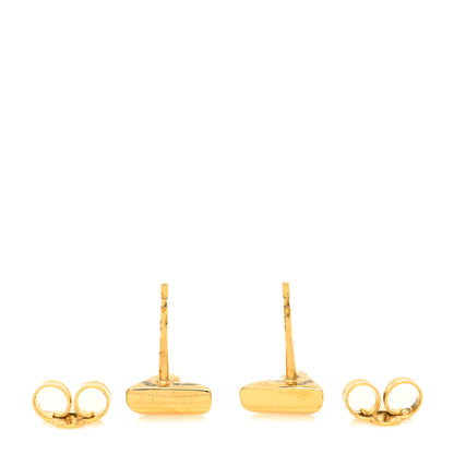 Louis Vuitton Brass Essential V Stud Earrings Gold 3 of 4