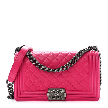 Chanel Lambskin Quilted Medium Boy Flap Pink 1 of 10