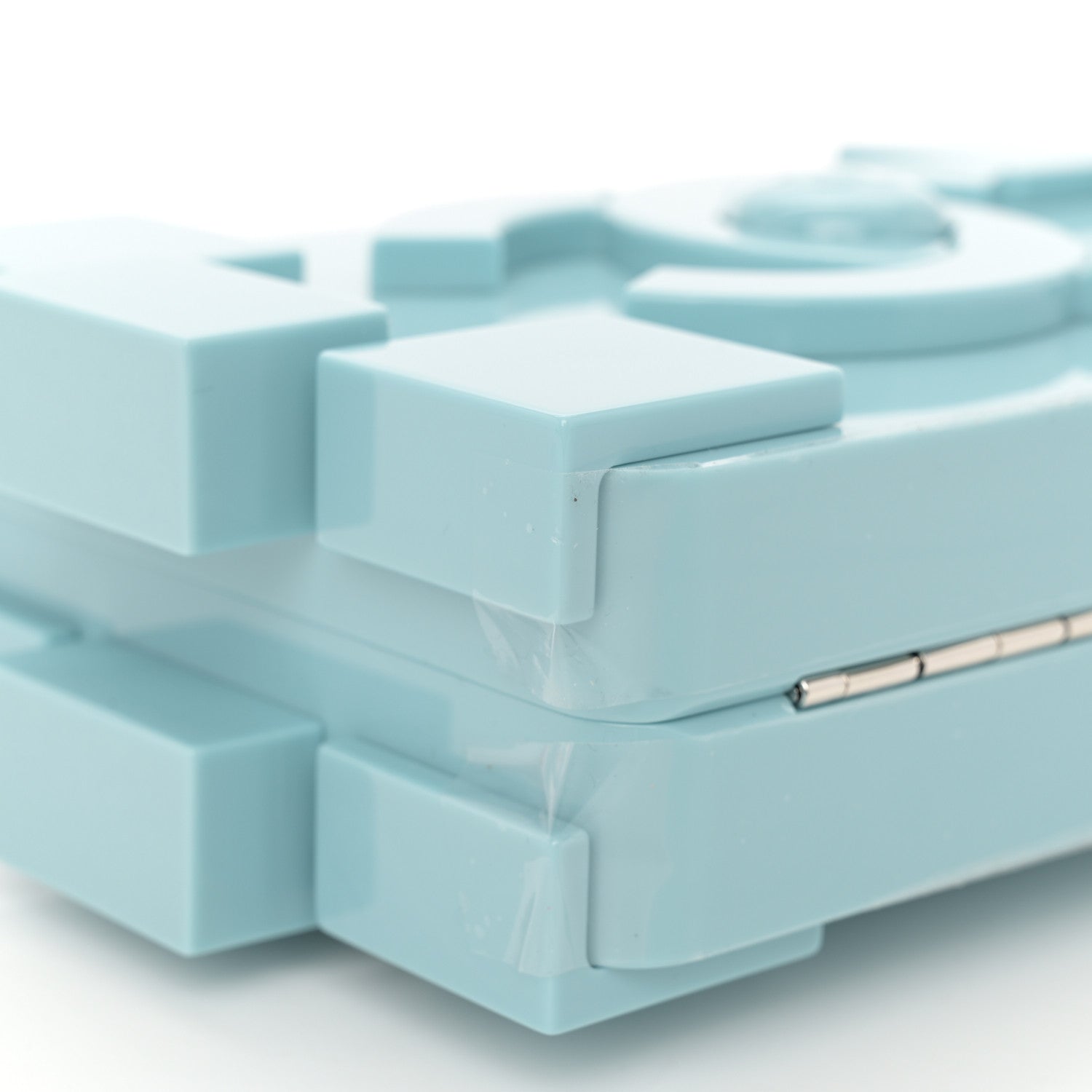 Chanel Plexiglass Boy Brick Lego Clutch Light Blue 10 of 12