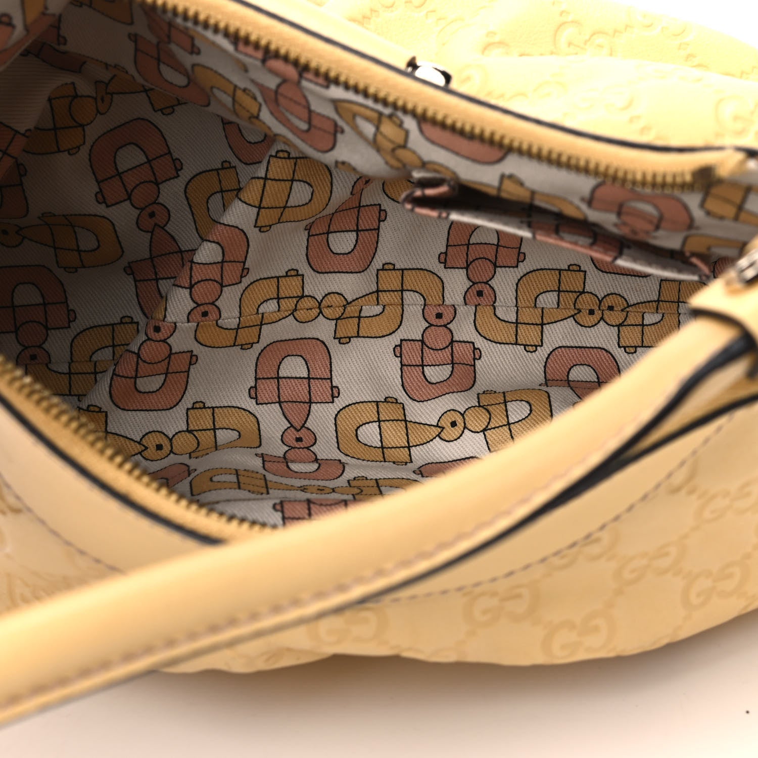 Gucci Guccissima Small D Gold Ring Shoulder Bag Yellow 4 of 6