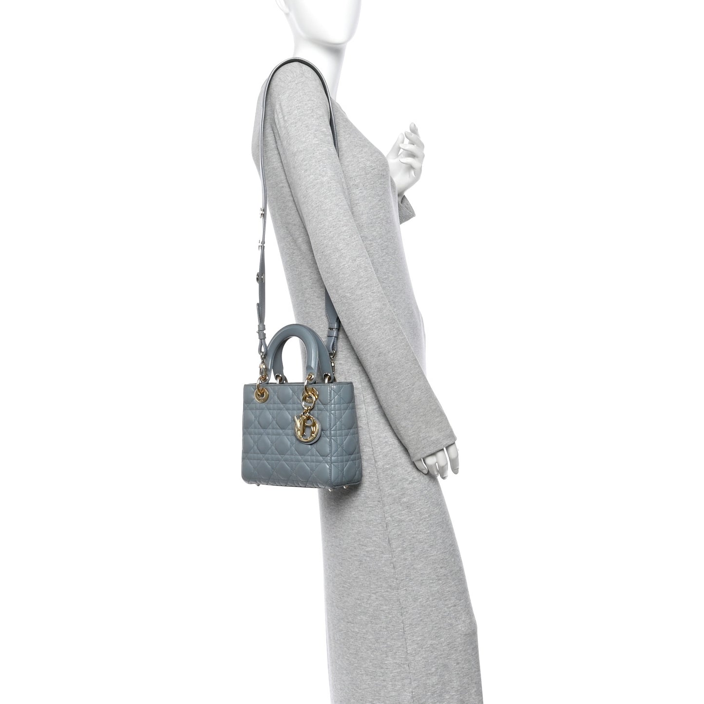 Lambskin Cannage Small Lucky Badges My Lady Dior Cloud Blue