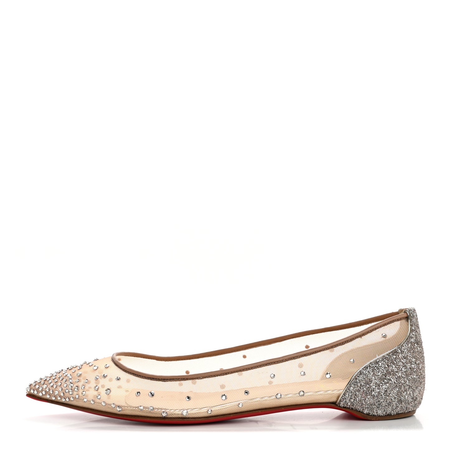 Rete Glitter Mini Specchio Strass Follies Flats 39.5 Perle