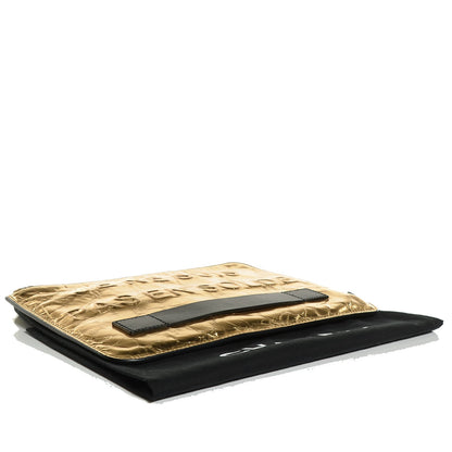 Chanel Metallic Lambskin Medium Je Ne Suis Pas En Solde Pouch Clutch Gold 4 of 7