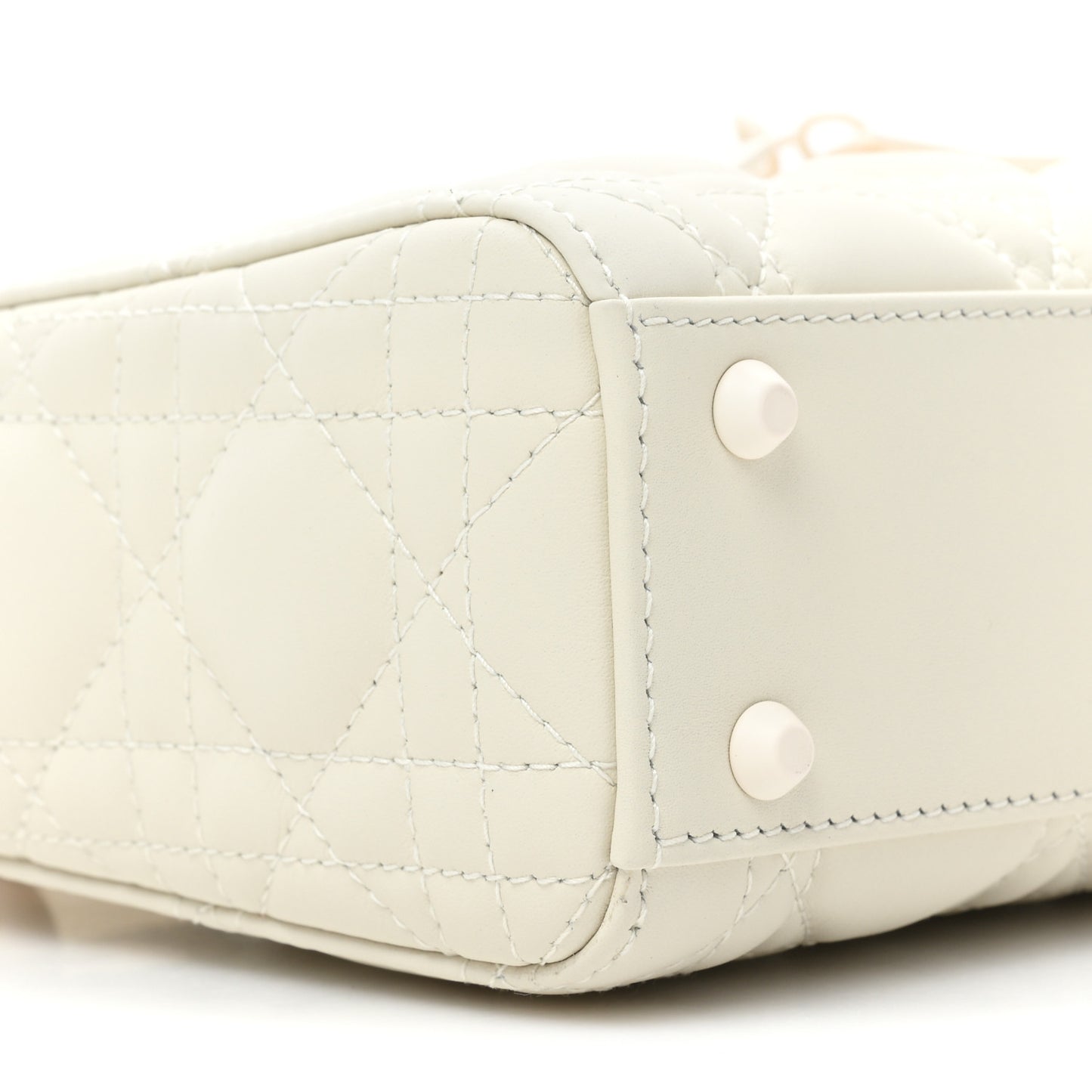 Ultra Matte Calfskin Cannage Mini Lady Dior White