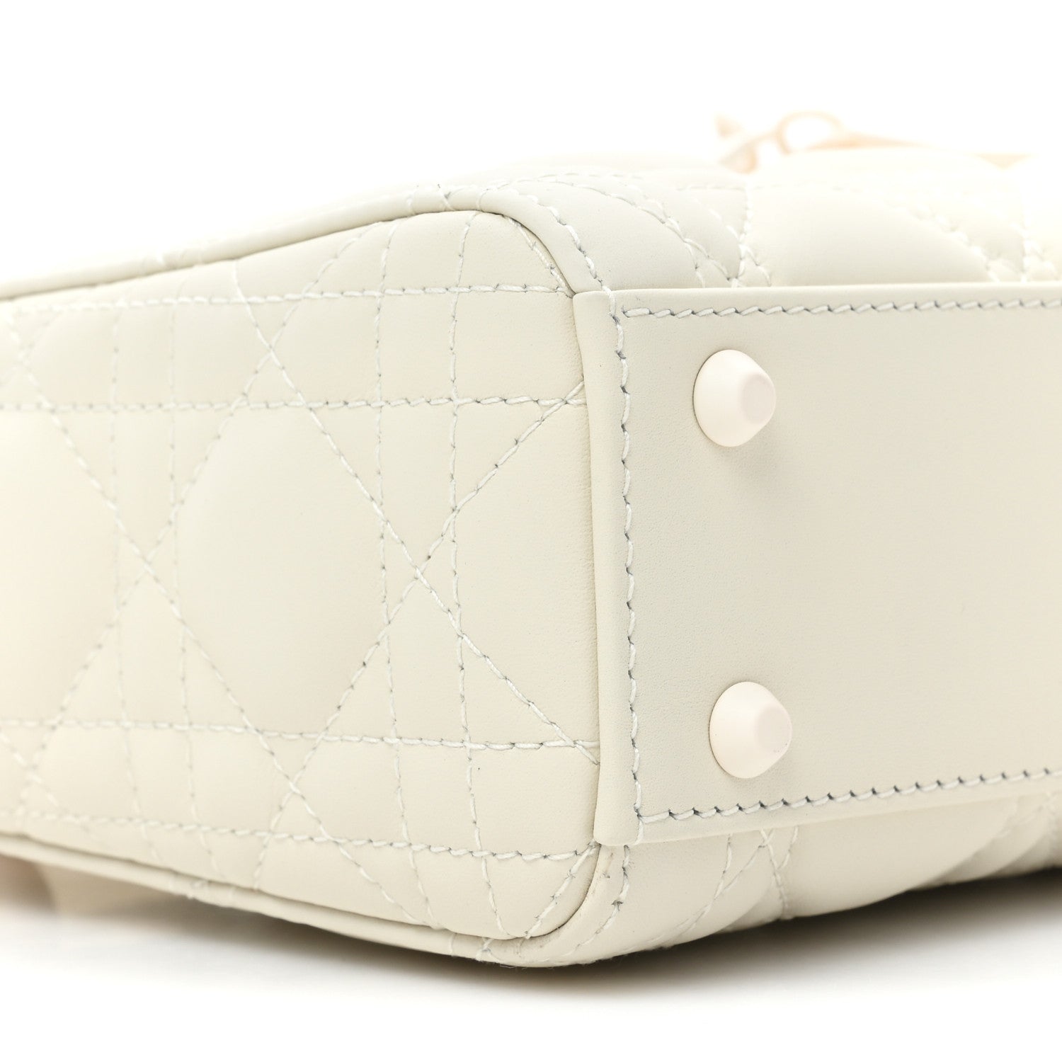 Christian Dior Ultra Matte Calfskin Cannage Mini Lady Dior White 8 of 10