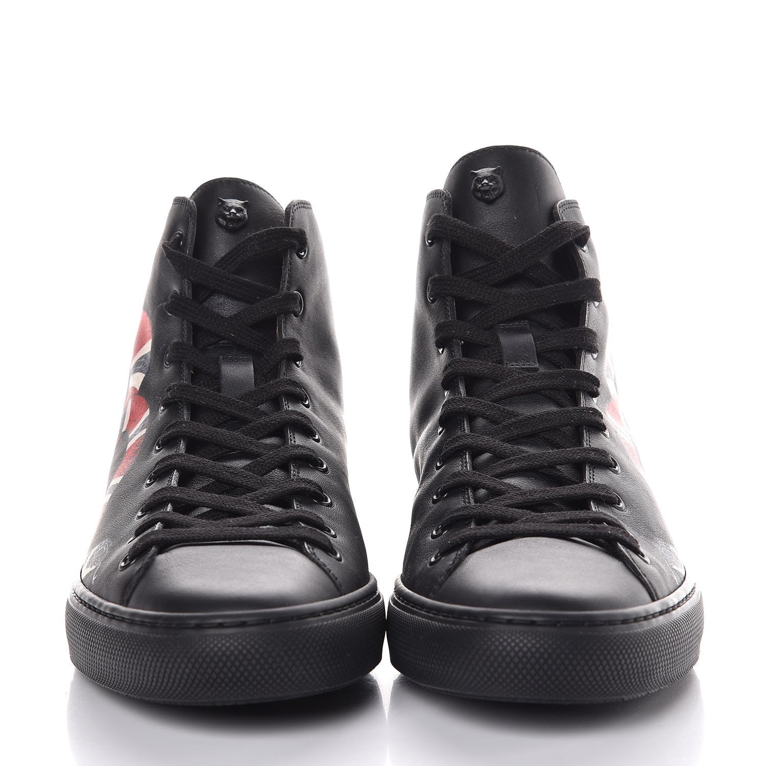 Gucci Calfskin Kingsnake Mens High Top Sneakers 10.5 Black 2 of 7