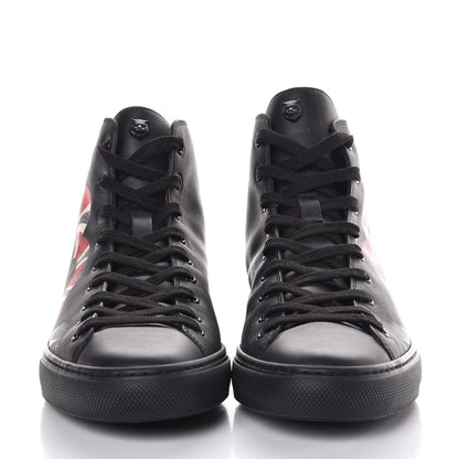 Gucci Calfskin Kingsnake Mens High Top Sneakers 10.5 Black 2 of 7