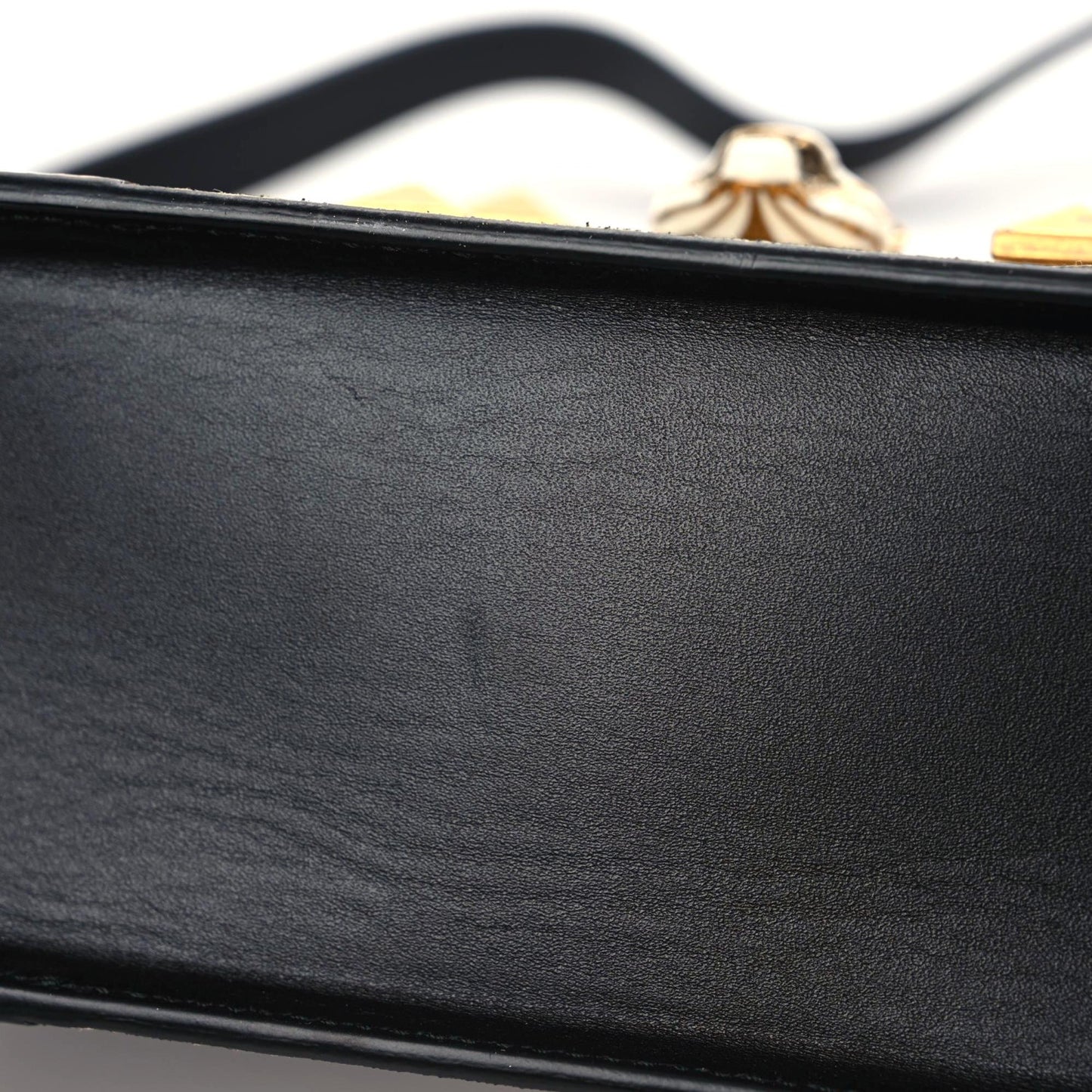 Nappa Elaphe GG Supreme Monogram Medium Osiride Shoulder Bag Black Bright Cuir Beige Ebony